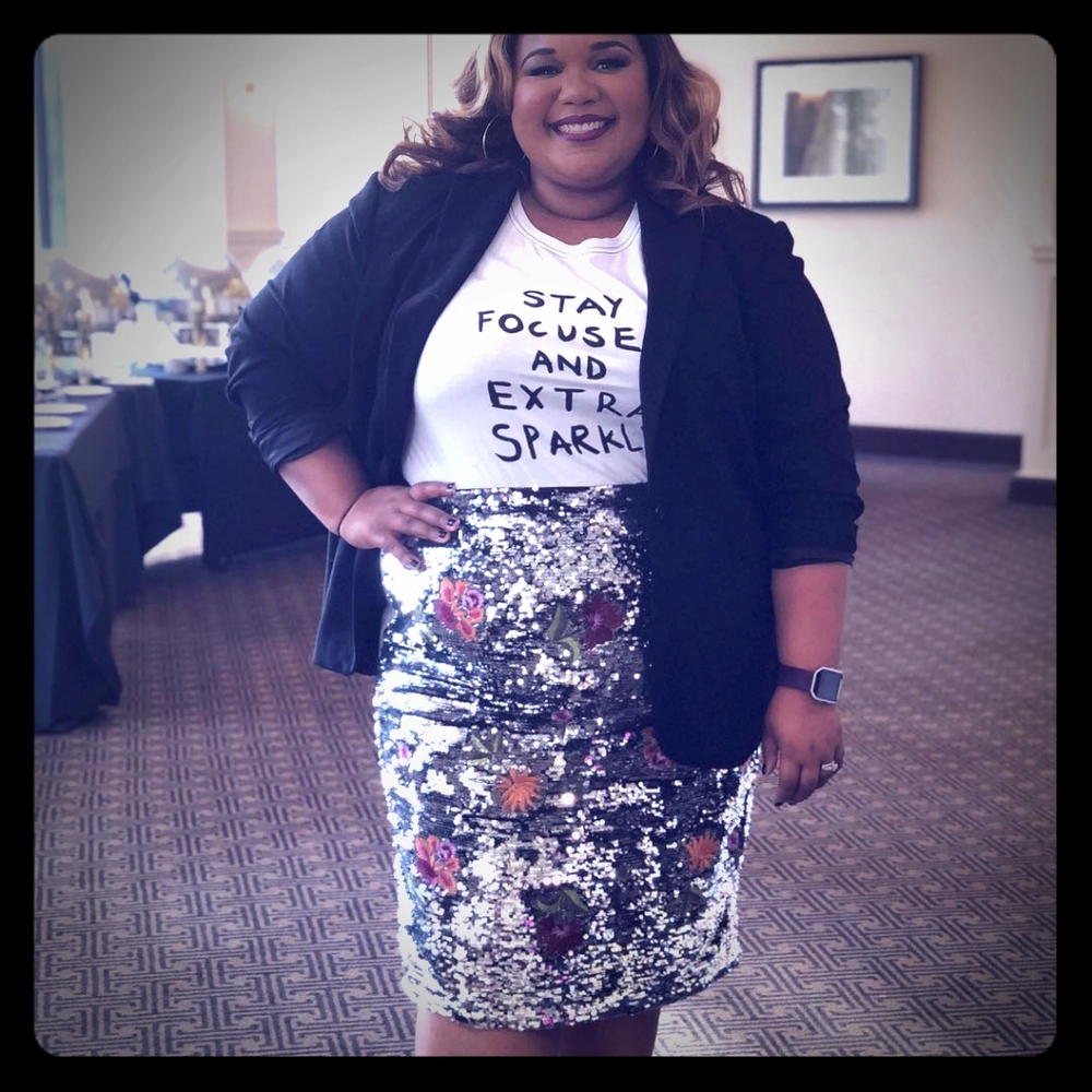 Sequin pencil skirt